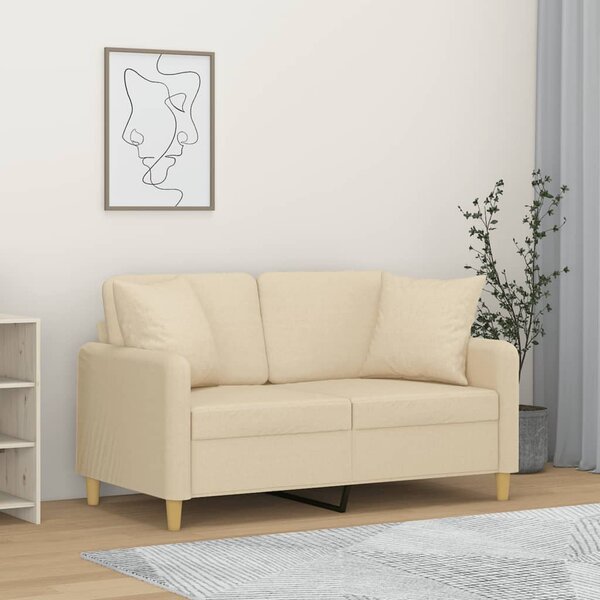 2místná pohovka s polštáři krémová 120 cm textil 3200903