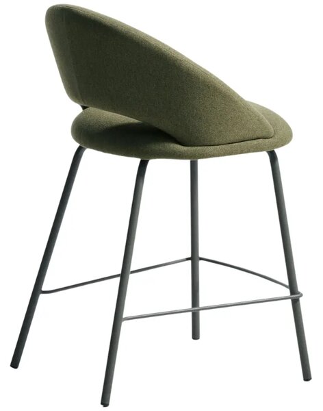 Zelená čalouněná barová židle Kave Home Bonali 65 cm