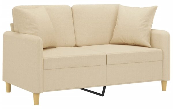 2místná pohovka s polštáři krémová 120 cm textil 3200903