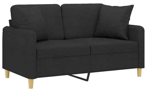 2místná pohovka s polštáři černá 120 cm textil 3200905