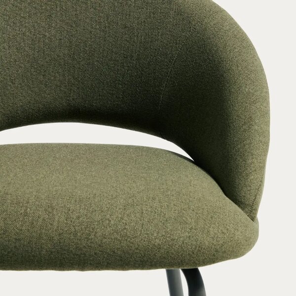 Zelená čalouněná barová židle Kave Home Bonali 65 cm