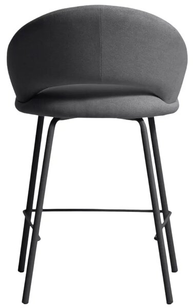 Kave Home Šedá čalouněná barová židle Bonali 65 cm
