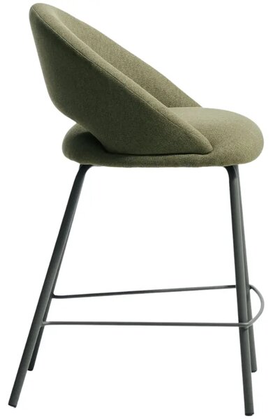 Zelená čalouněná barová židle Kave Home Bonali 65 cm