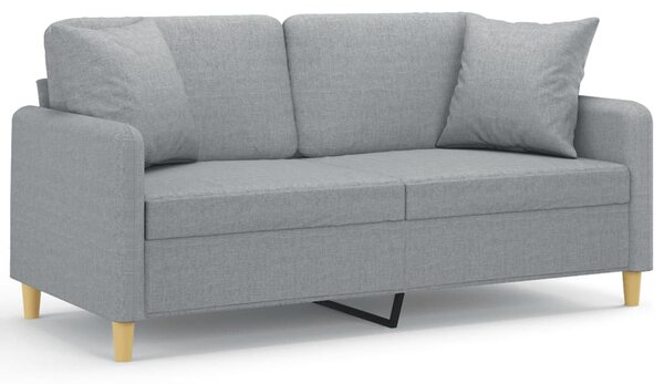2místná pohovka s polštáři světle šedá 140 cm textil 3200909