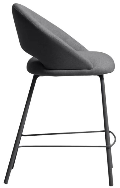Kave Home Šedá čalouněná barová židle Bonali 65 cm