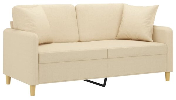 2místná pohovka s polštáři krémová 140 cm textil 3200911