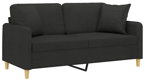 2místná pohovka s polštáři černá 140 cm textil 3200913