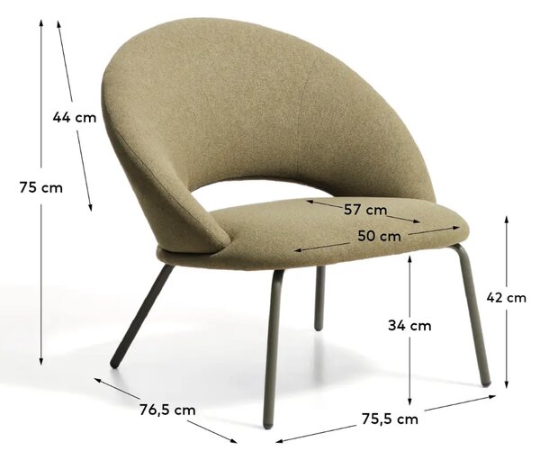 LÉTO -15% Kave Home Zelené čalouněné křeslo Bonali