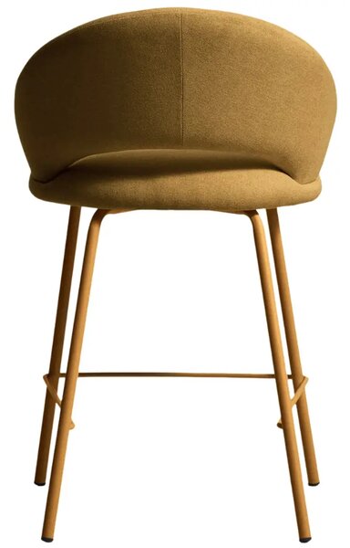 Kave Home Hořčicově žlutá čalouněná barová židle Bonali 65 cm