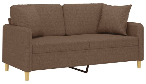2místná pohovka s polštáři hnědá 140 cm textil 3200912