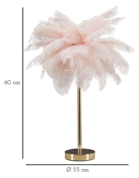 Růžová/ve zlaté barvě stolní lampa (výška 55 cm) Palm Pink – Mauro Ferretti