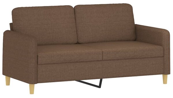 2místná pohovka s polštáři hnědá 140 cm textil 3200912