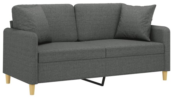 2místná pohovka s polštáři tmavě šedá 140 cm textil 3200910