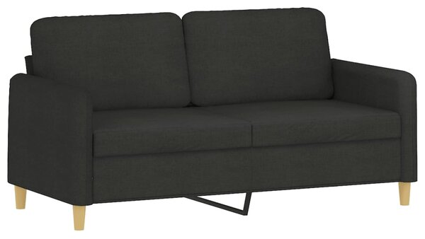 2místná pohovka s polštáři černá 140 cm textil 3200913