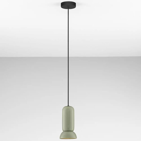 Nova Luce Zelené keramické závěsné světlo Parlo 11 cm