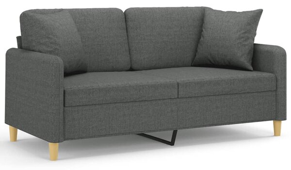 2místná pohovka s polštáři tmavě šedá 140 cm textil 3200910