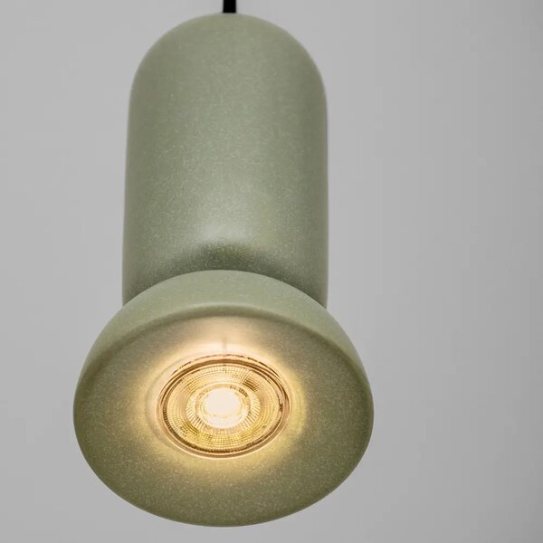 Nova Luce Zelené keramické závěsné světlo Parlo 11 cm