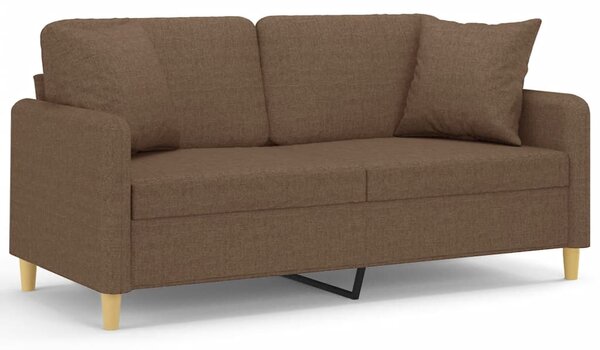 2místná pohovka s polštáři hnědá 140 cm textil 3200912
