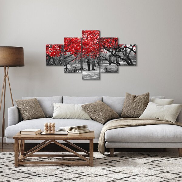Obraz - Červené stromy, Central Park, New York (125x70 cm)