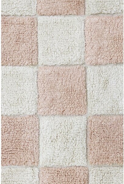 Světle růžovo-krémový pratelný ručně tkaný bavlněný koberec 120x160 cm Kitchen Tiles Rose – Lorena Canals