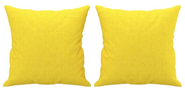 2místná pohovka s polštáři světle žlutá 140 cm textil 3200914