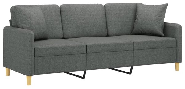 3místná pohovka s polštáři tmavě šedá 180 cm textil 3200918