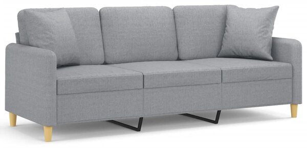 3místná pohovka s polštáři světle šedá 180 cm textil 3200917