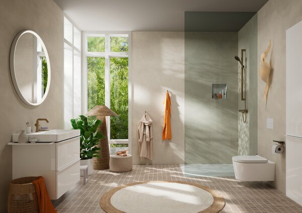 Hansgrohe Pulsify Select S ruční sprcha 105 3jet Relaxation EcoSmart, kartáčovaný bronz 24111140