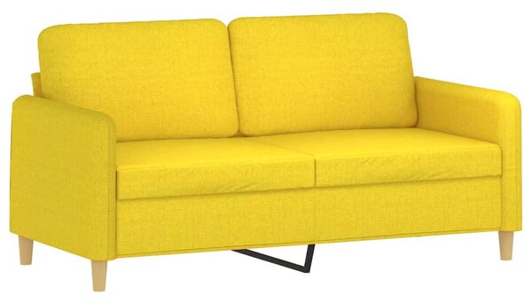 2místná pohovka s polštáři světle žlutá 140 cm textil 3200914