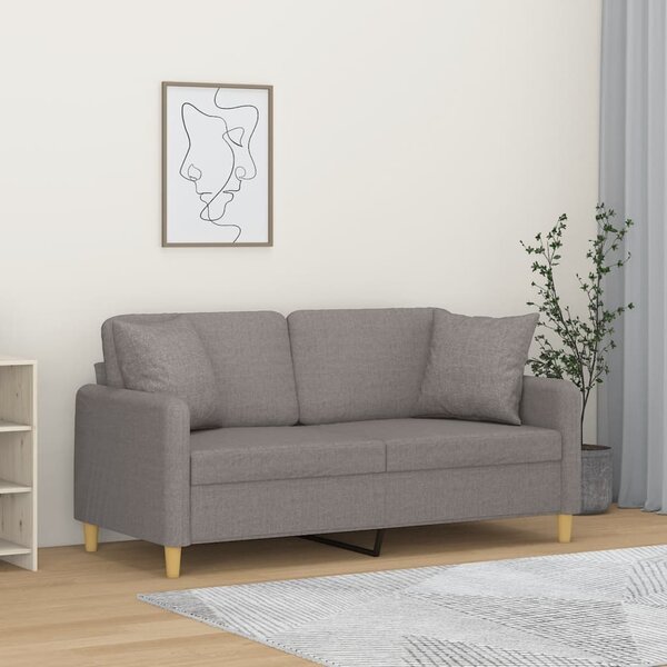 2místná pohovka s polštáři taupe 140 cm textil 3200916