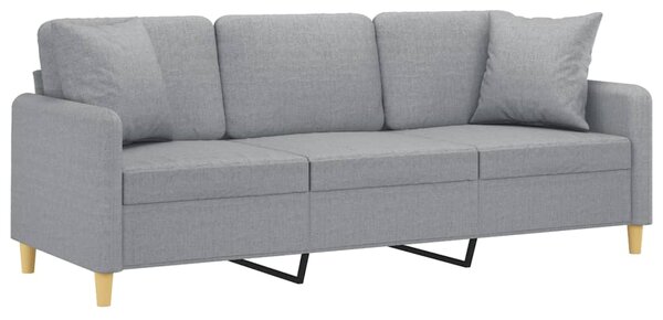 3místná pohovka s polštáři světle šedá 180 cm textil 3200917