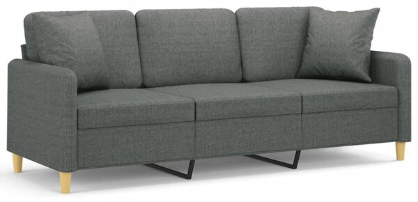 3místná pohovka s polštáři tmavě šedá 180 cm textil 3200918