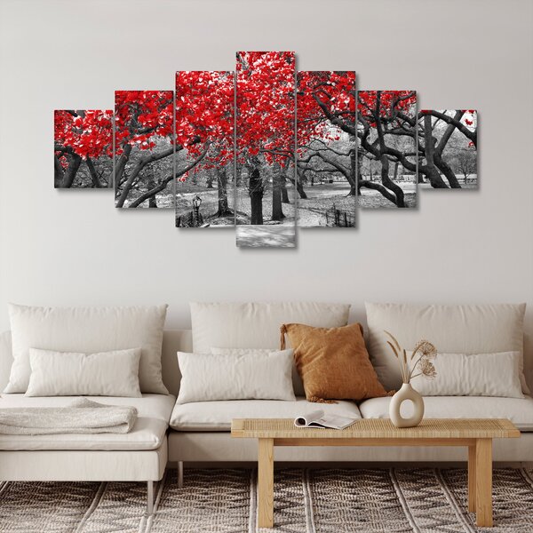 Obraz - Červené stromy, Central Park, New York (210x100 cm)