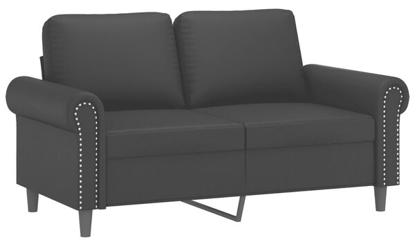 2místná pohovka s polštáři černá 120 cm umělá kůže 3200925