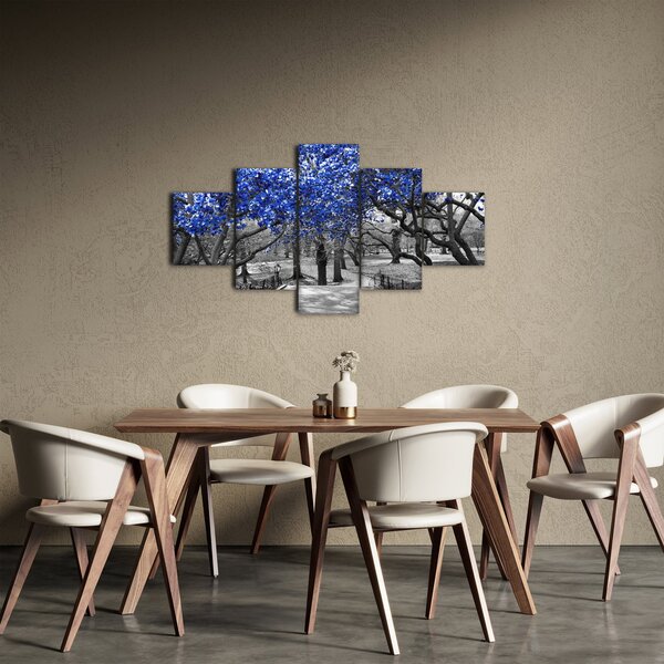 Obraz - Modré stromy, Central Park, New York (125x70 cm)