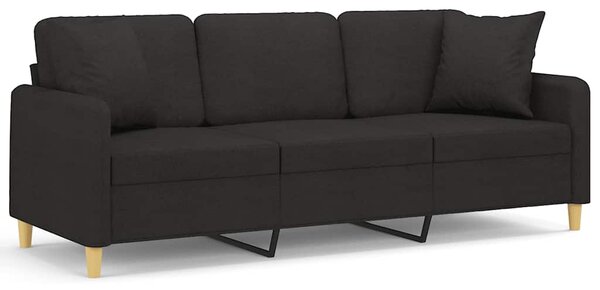 3místná pohovka s polštáři černá 180 cm textil 3200921