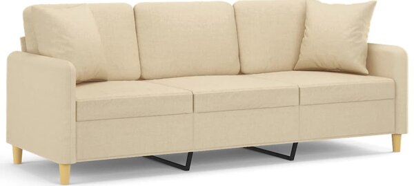 3místná pohovka s polštáři krémová 180 cm textil 3200919