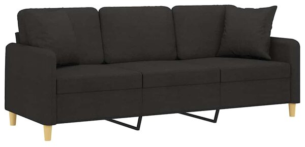 3místná pohovka s polštáři černá 180 cm textil 3200921