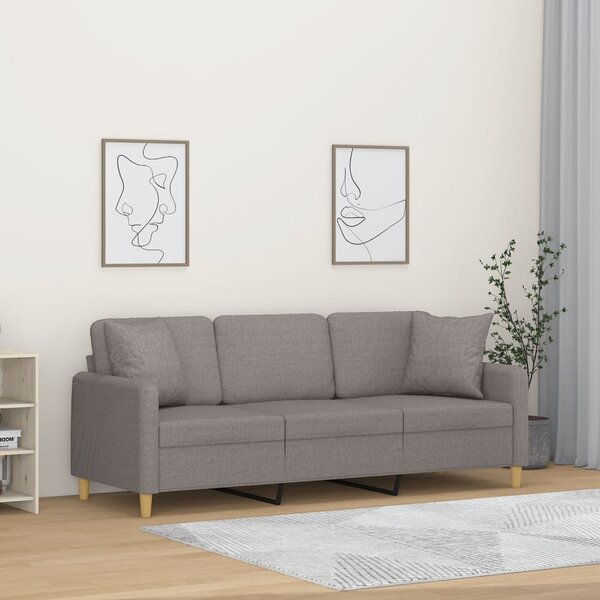 3místná pohovka s polštáři taupe 180 cm textil 3200924