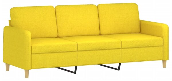 3místná pohovka s polštáři světle žlutá 180 cm textil 3200922
