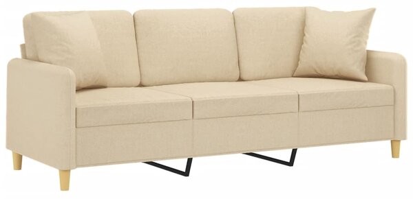 3místná pohovka s polštáři krémová 180 cm textil 3200919