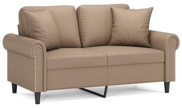 2místná pohovka s polštáři cappuccino 120 cm umělá kůže 3200929