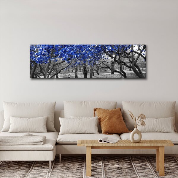 Obraz - Modré stromy, Central Park, New York (170x50 cm)