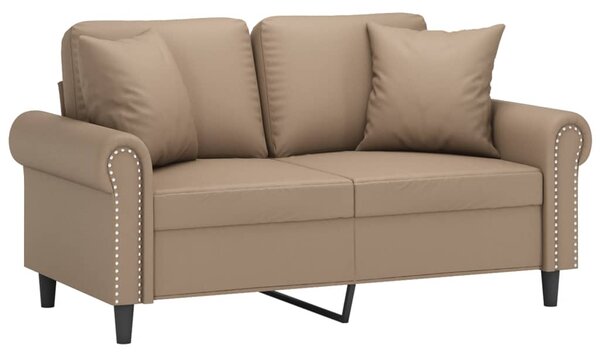 2místná pohovka s polštáři cappuccino 120 cm umělá kůže 3200929