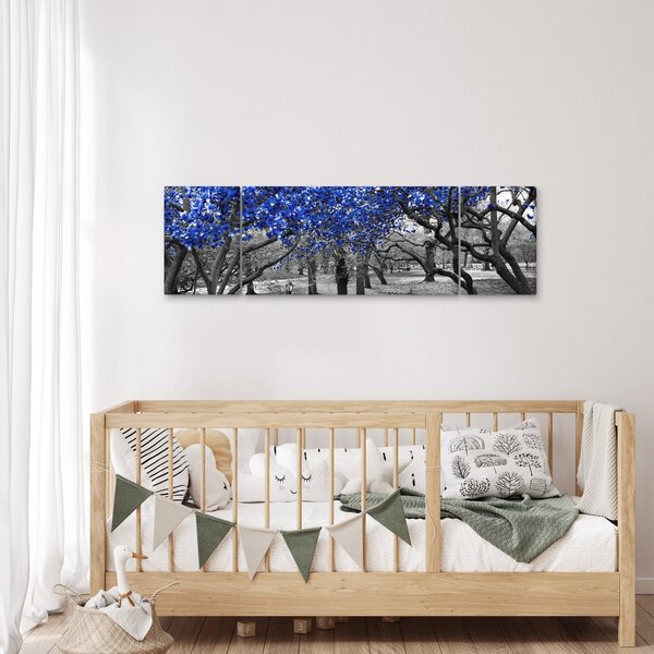 Obraz - Modré stromy, Central Park, New York (170x50 cm)