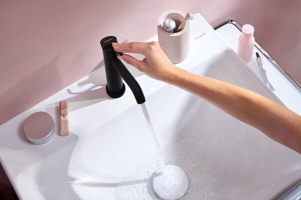 Hansgrohe Tecturis S páková umyvadlová baterie 110 CoolStart EcoSmart+ bez odtokové soupravy, matná černá 73312670