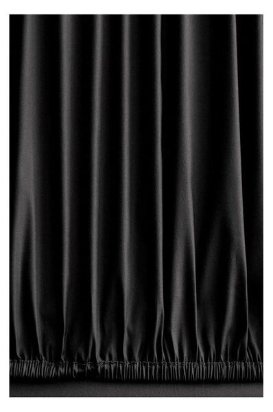 Černé povlečení na dvoulůžko/prodloužené z bavlny Renforcé s prostěradlem/4dílné 200x220 cm Damask – Mila Home