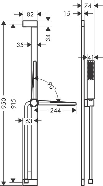 Hansgrohe Pulsify E sprchová sada 100 1jet EcoSmart+ se sprchovou tyčí 90 cm, matná černá 24381670