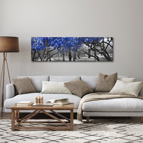Obraz - Modré stromy, Central Park, New York (170x50 cm)