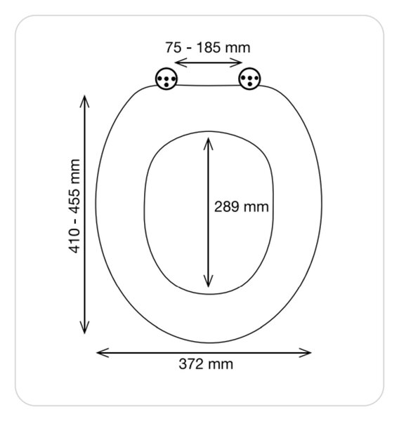 Spirella WC prkénko EASY CLIP, černé, duroplast Thermodur